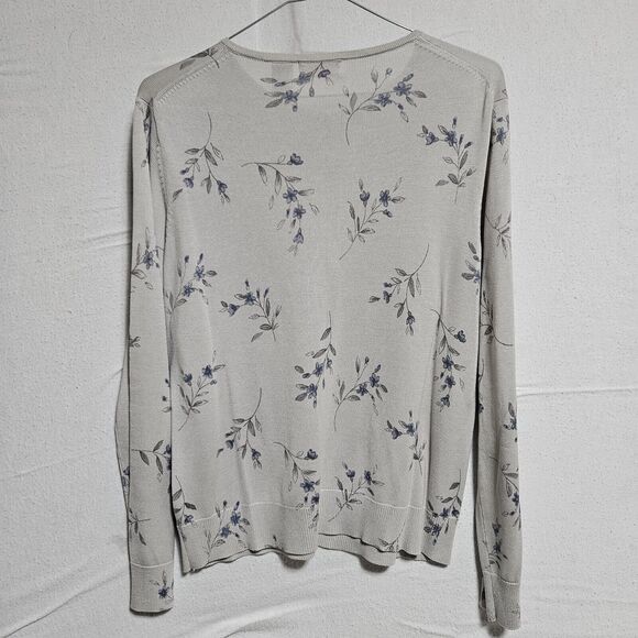 Vintage Liz Claiborne Collection Floral Silk cardigan, Size L, Feminine Demure - Picture 5 of 8